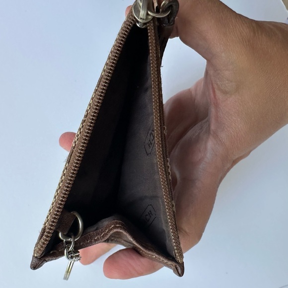 Coach Brown Signature Key Chain Card Case - Picture 5 of 5